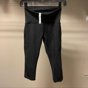 Black lululemon crops leggings. Size 4. Worn once.